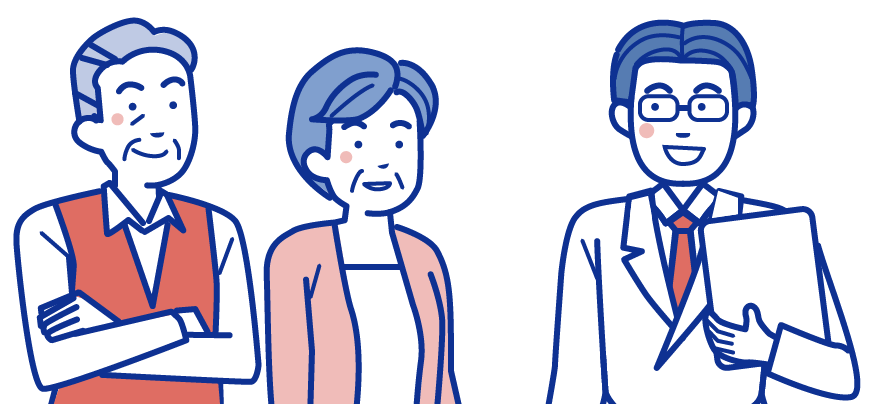 医師の話を聞く患者のイラスト