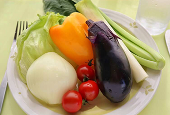 野菜摂取量を計り、目標量と比べてみよう