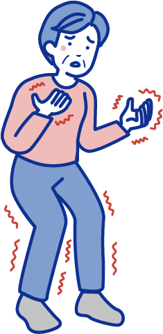 左右の手足に症状があらわれる