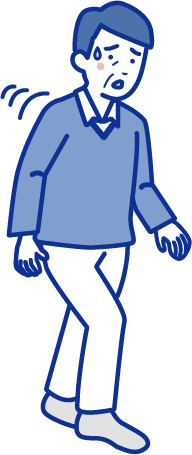 バランスを崩して転びやすいが日常生活は自分でできる