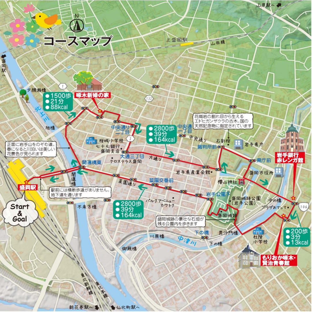 盛岡市コースマップ説明図