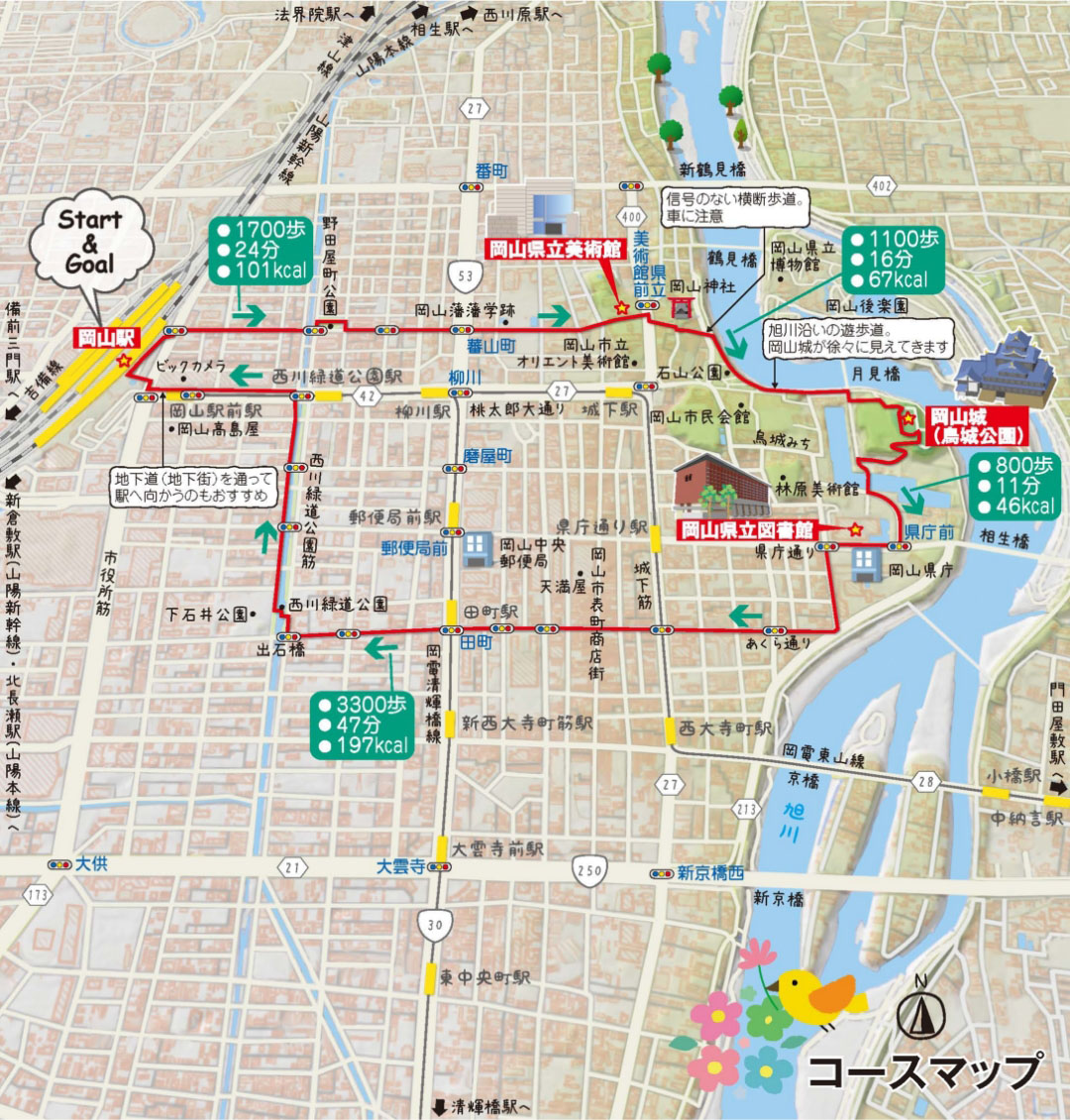 岡山市コースマップ説明図