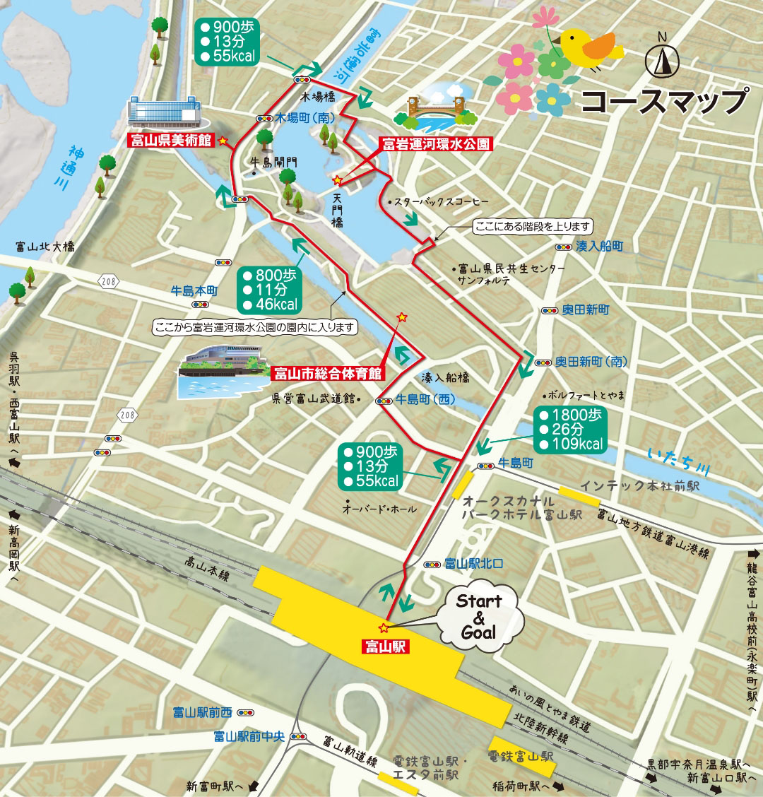 富山市コースマップ説明図