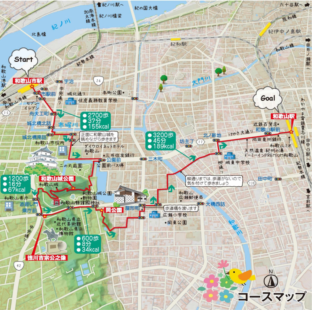 和歌山市コースマップ説明図